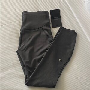 lululemon base pace high rise Black two-tone ribbed 25” Leggings